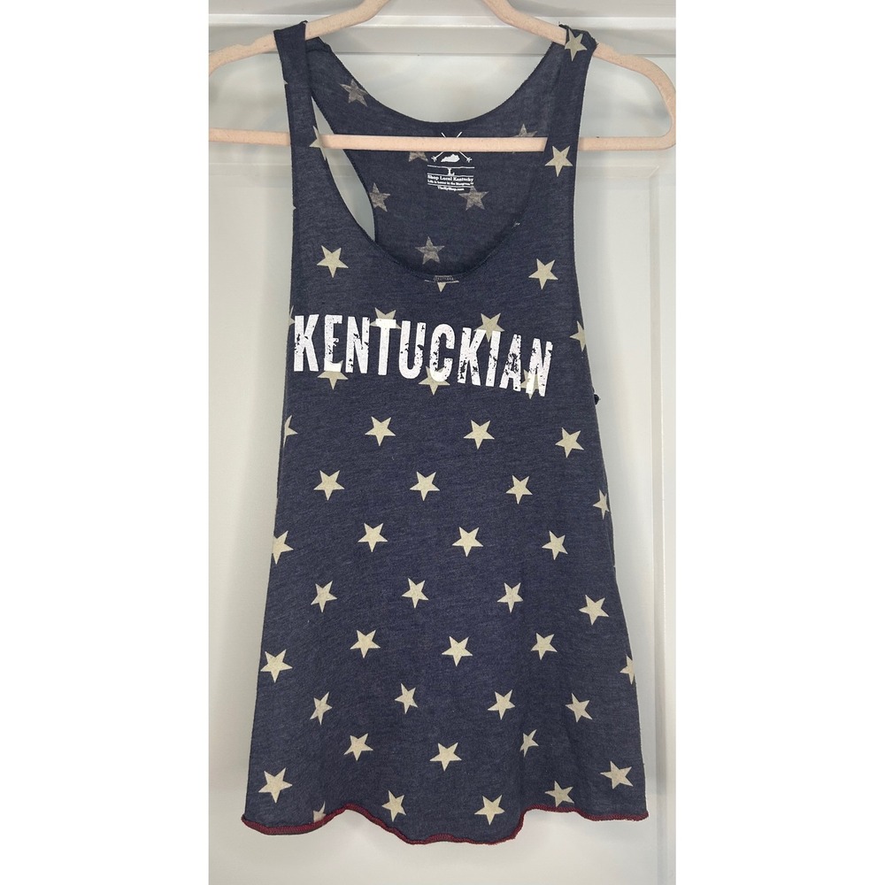 Alternative Earth Kentuckian‎ Star Print Racerback Tank Top Navy Blue Large